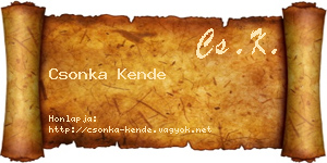 Csonka Kende névjegykártya